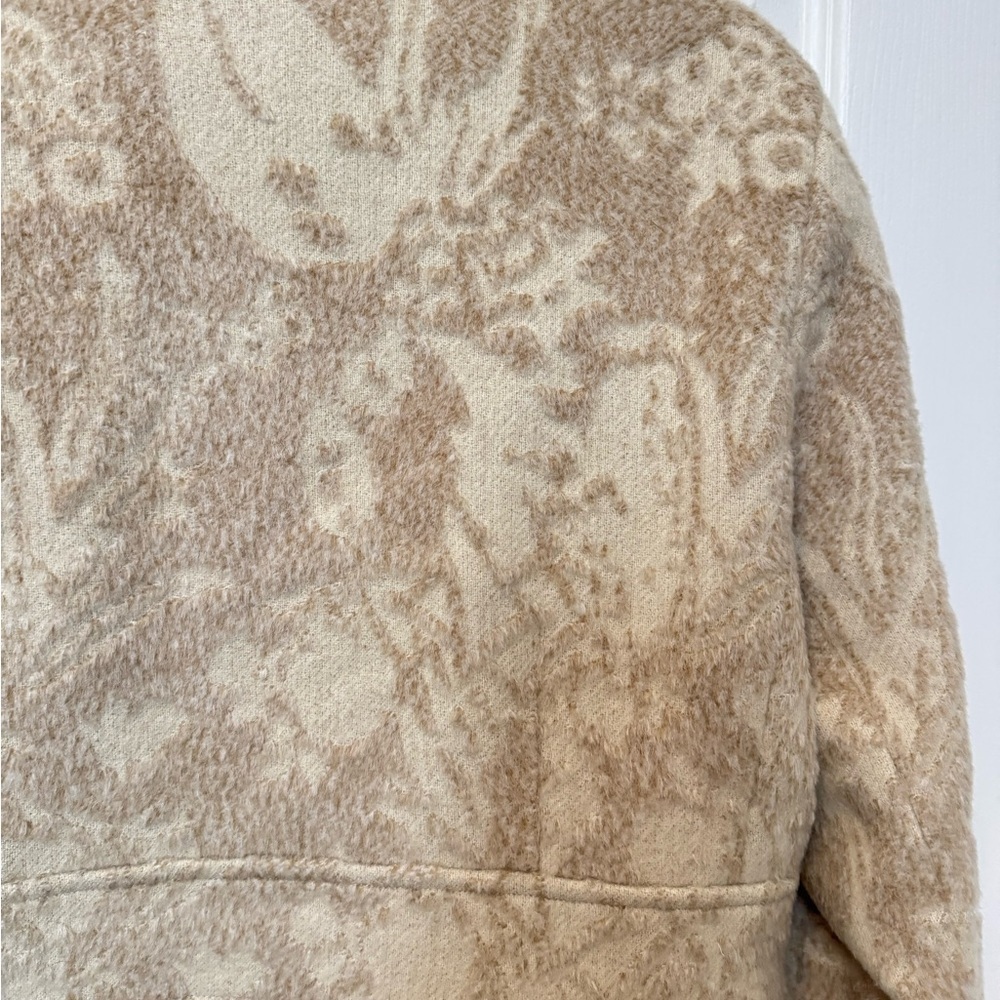 Robert Kitchen Beige Floral Pea Coat - Picture 8 of 8